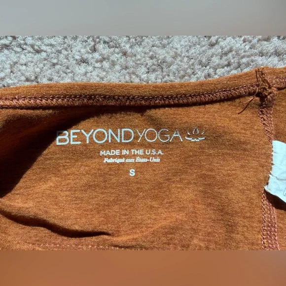 Beyond Yoga Spacedye Racerback Crop Tank Chai Golden Brown Orange Small - Picture 4 of 7